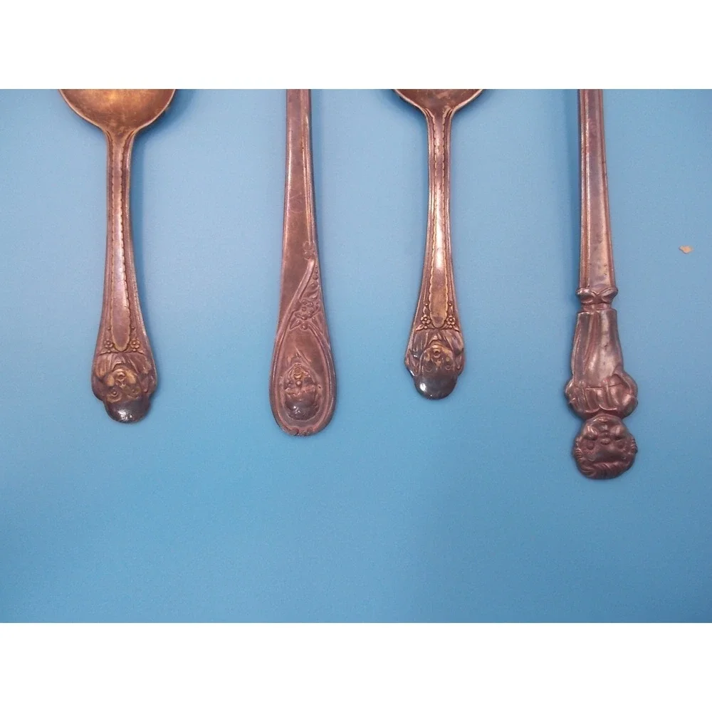 Vintage Gerber Baby Spoons Lot of 4 Silver Plate Collectible Advertising Spoon